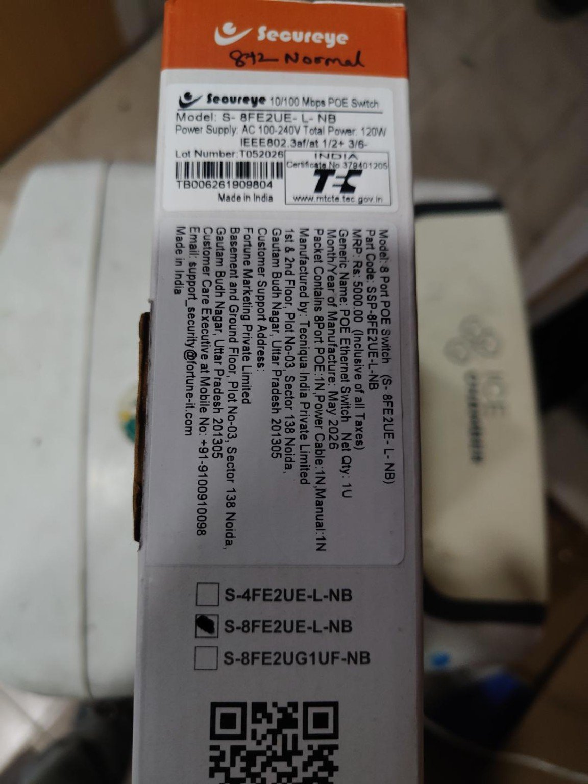 Secureye 8-Port 10/100 Mbps PoE Switch S-8FE2UE-L-NB - Image 2