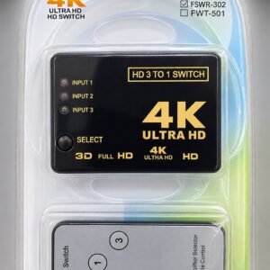 4K Ultra HD HDMI 3-to-1 Switch with Remote