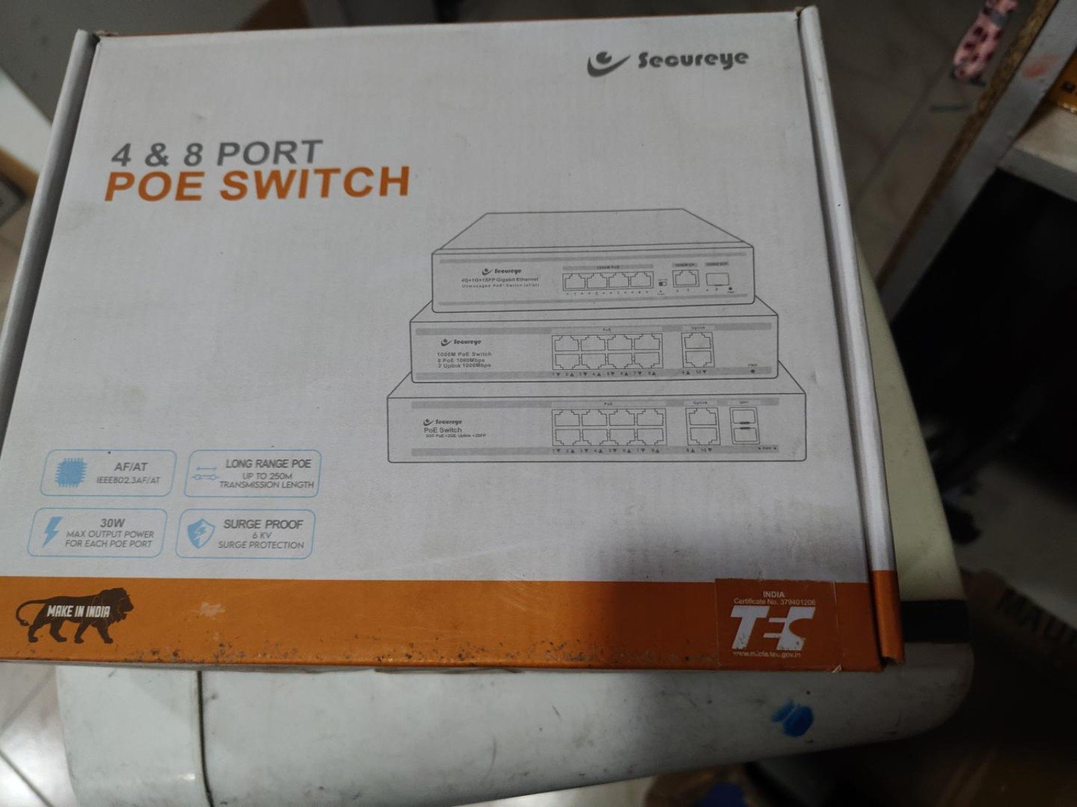 Secureye S-8GE-2UG-2UF-NB 8-Port Gigabit PoE Switch