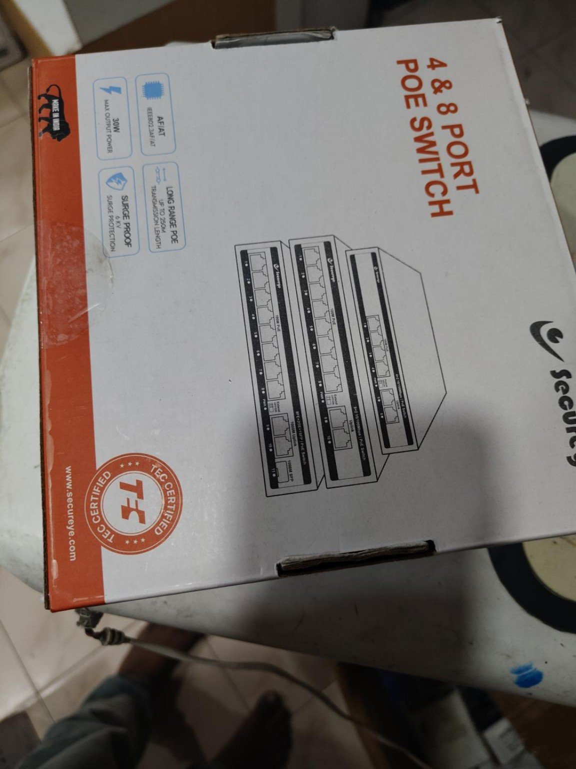 Secureye 8-Port 10/100 Mbps PoE Switch S-8FE2UE-L-NB